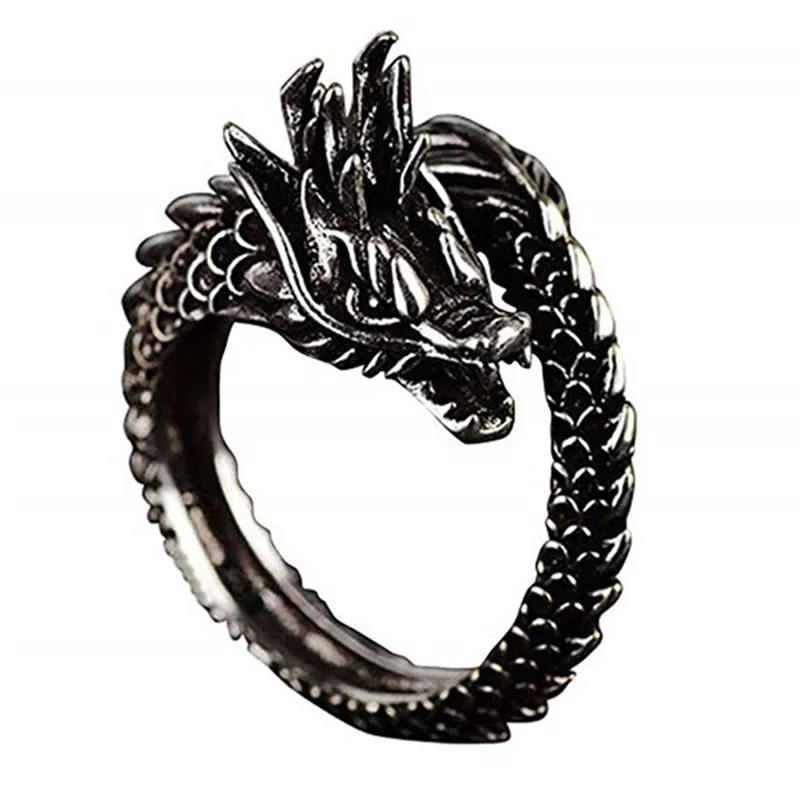 

1 Pcs Cool Opening Rings Unisex Ring Men Women Jewelry Adjustable Sterling Dragon Ring Good Gifts Alloy Animal Metal Unisex