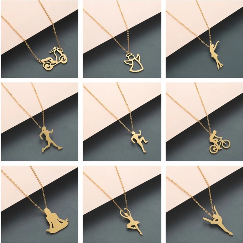 Спортивная фигурка Kinitial из нержавеющей стали женский Ожерелье чокер танцовщицы