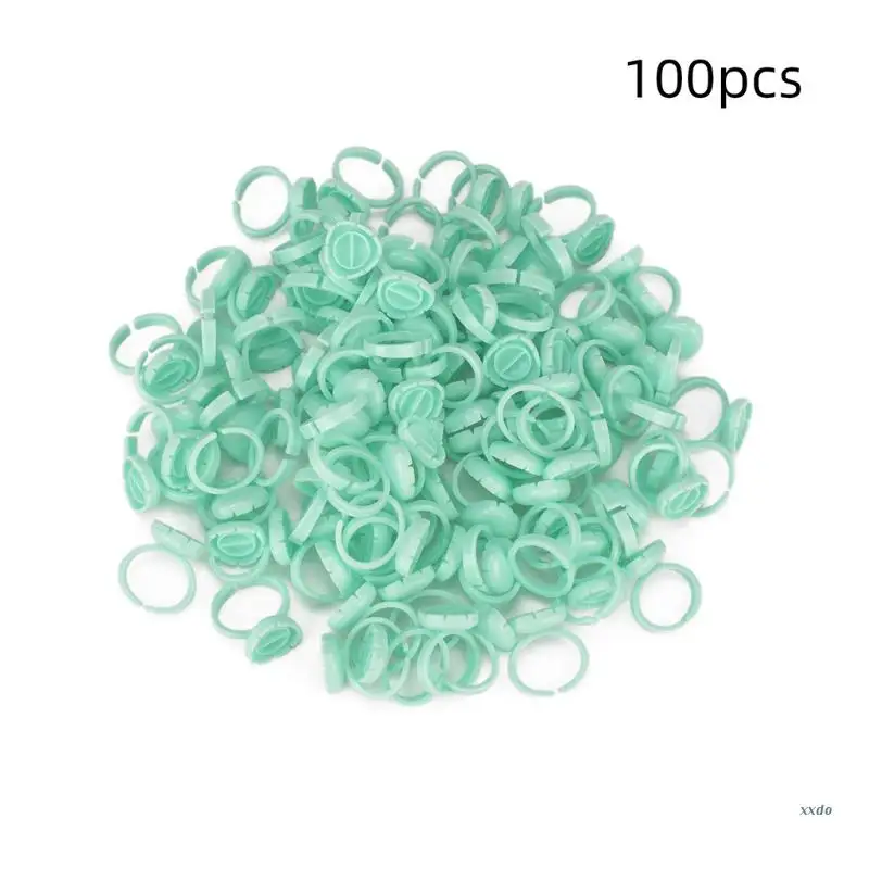 100Pcs Lash Glue Holder Ring Cups Extension Volume Lashes Quick Blossom 2 Methods of Use White/Pink/Green | Красота и здоровье