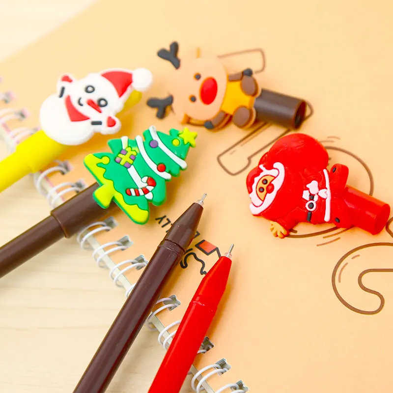12pcs Creative Cute Christmas Gel Pen Kawaii Cartoon School Office Accessory Thing Anime Stationery Material Kids Cool Gift Bts
