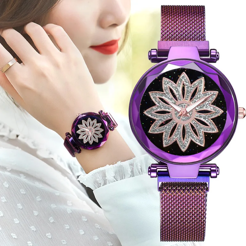 Новинка 2020 женские часы с магнитной застежкой звездное небо браслет из