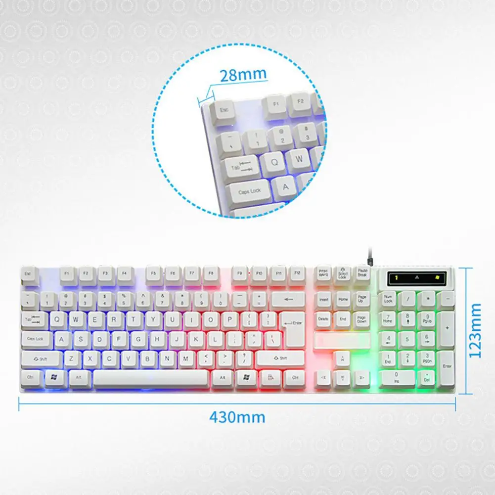 

Luminous Wired Gaming Keyboard Mouse Set with USB Interface Computer Accessories Wired Portable Waterproof Mouse Keyboard Set