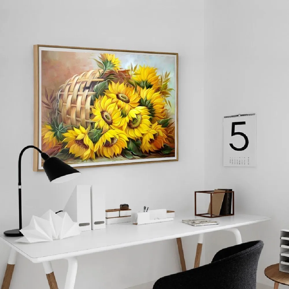 Алмазная вышивка HUACAN Sunflower 5D сделай сам полностью квадратные стразы крестом