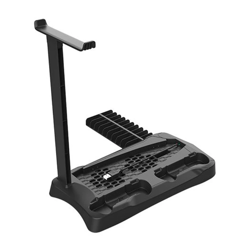 

Headphone Hanger Feet Vertical Stand Cooling Vents With HUB Game Disc Storage Tray For PS5 DE/UHD Host K3NB