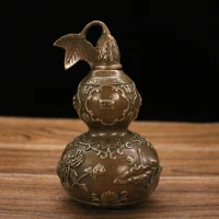 6chinese folk collection old bronze safe all year treasure gourd treasure of the town house gather wealth office ornaments