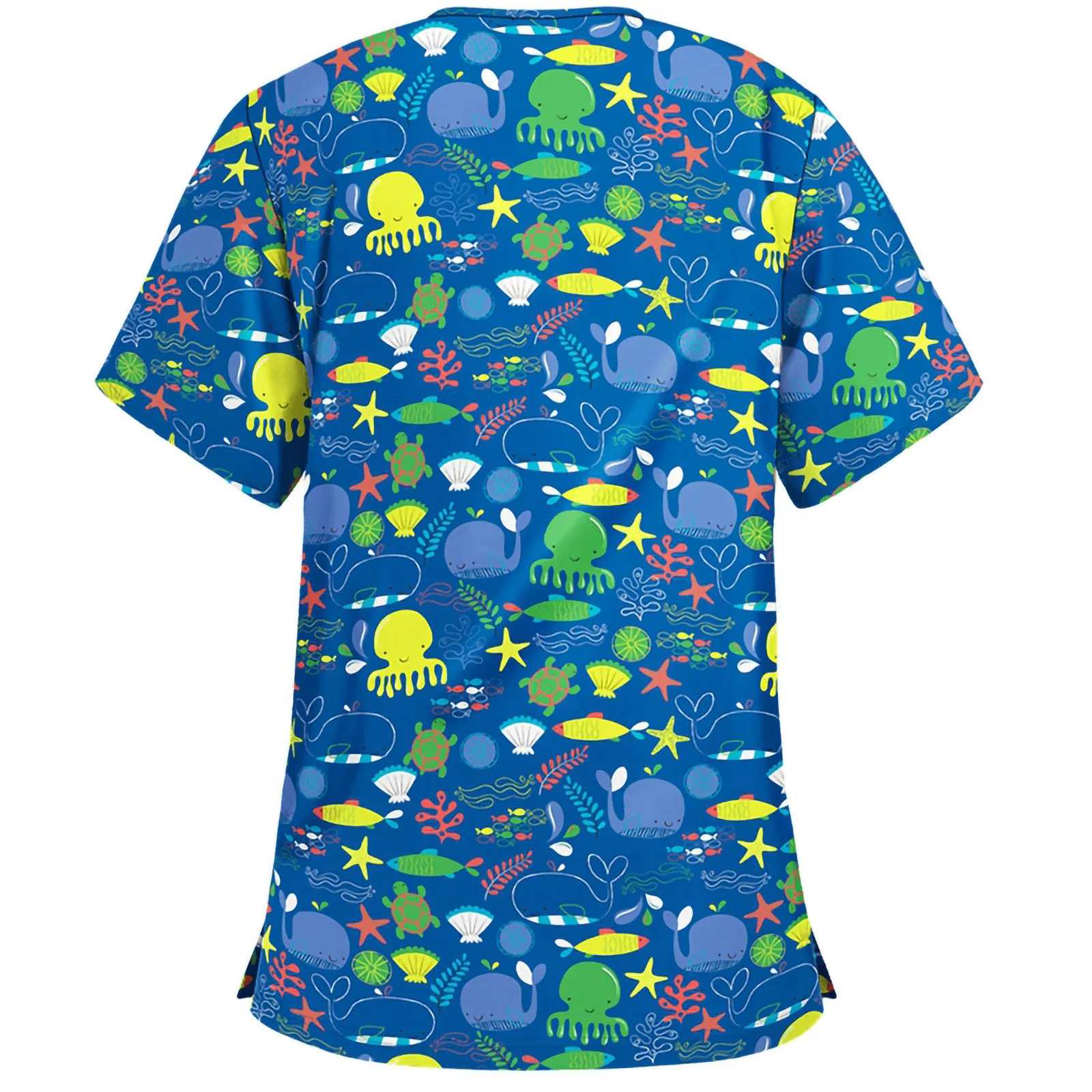 

2021 Women Short Sleeve Tops Working Uniform Christmas Thanksgiving T-Shirts Uniforms Printed Short Sleeved pet scrubs costume