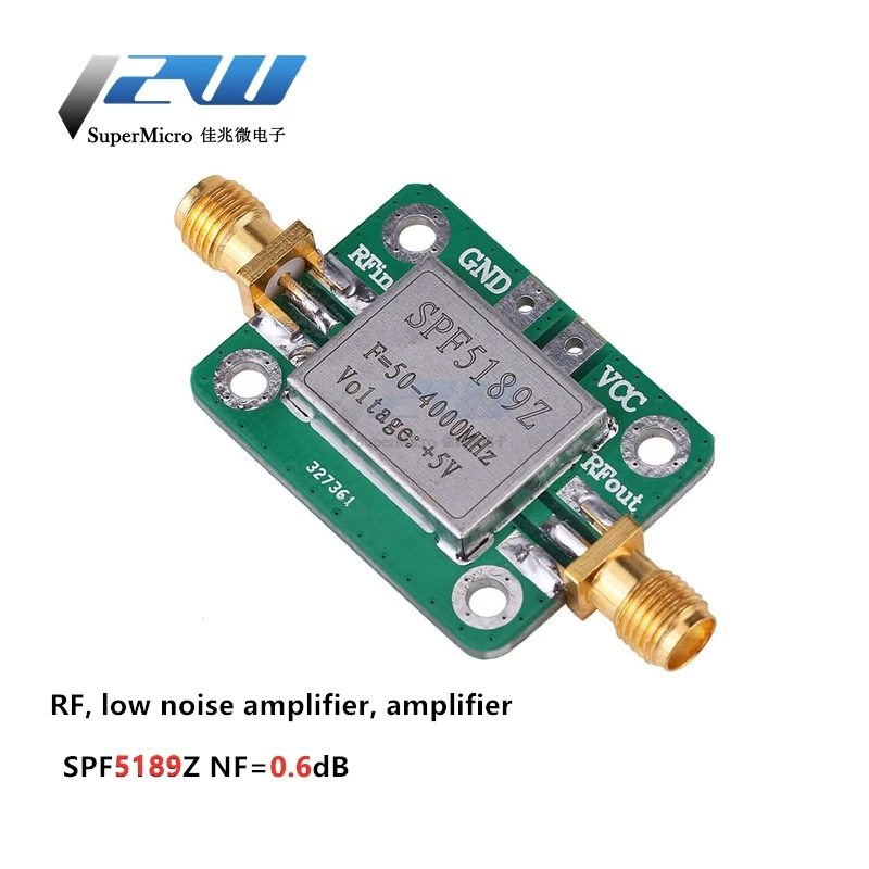 Плата приемника сигнала усилителя с низким уровнем шума LNA 50 4000 МГц RF SPF5189 NF = дБ