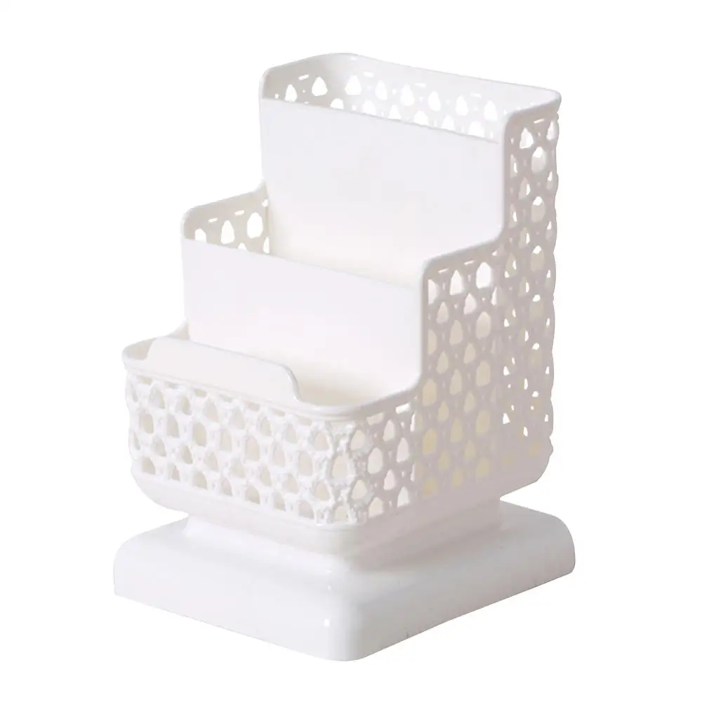 

New Creative Multi-function 3 Grids Desktop Storage Box Cosmetic Storage Sub-grid Pen Case Makeup Organizer Desk Holder Fast del