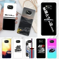japan initial d ae86 anime jdm case coque for xiaomi poco x3 pro f3 m3 f1 x3 nfc m2 mi 11 lite 5g 11 ultra note 10 pro 9t cover