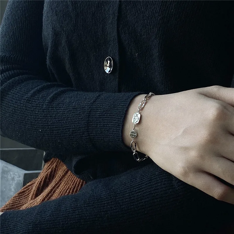 RUIYI реальные 925 стерлингового серебра в Корейском стиле Стиль простой дизайн