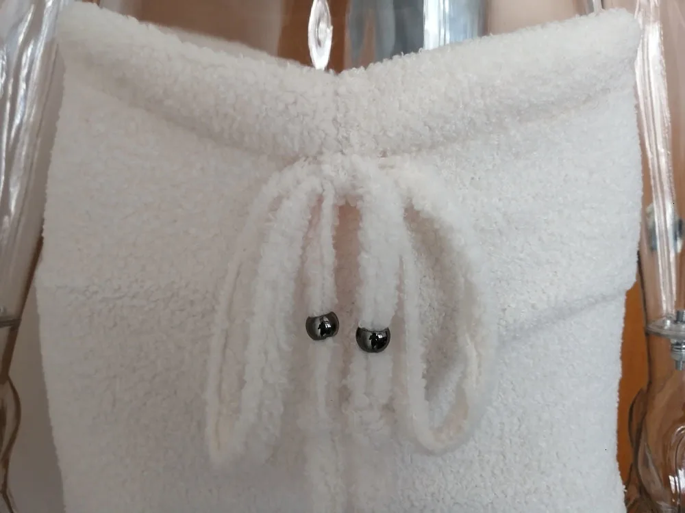 Женский флисовый плюшевый повседневный комплект из двух предметов куртка