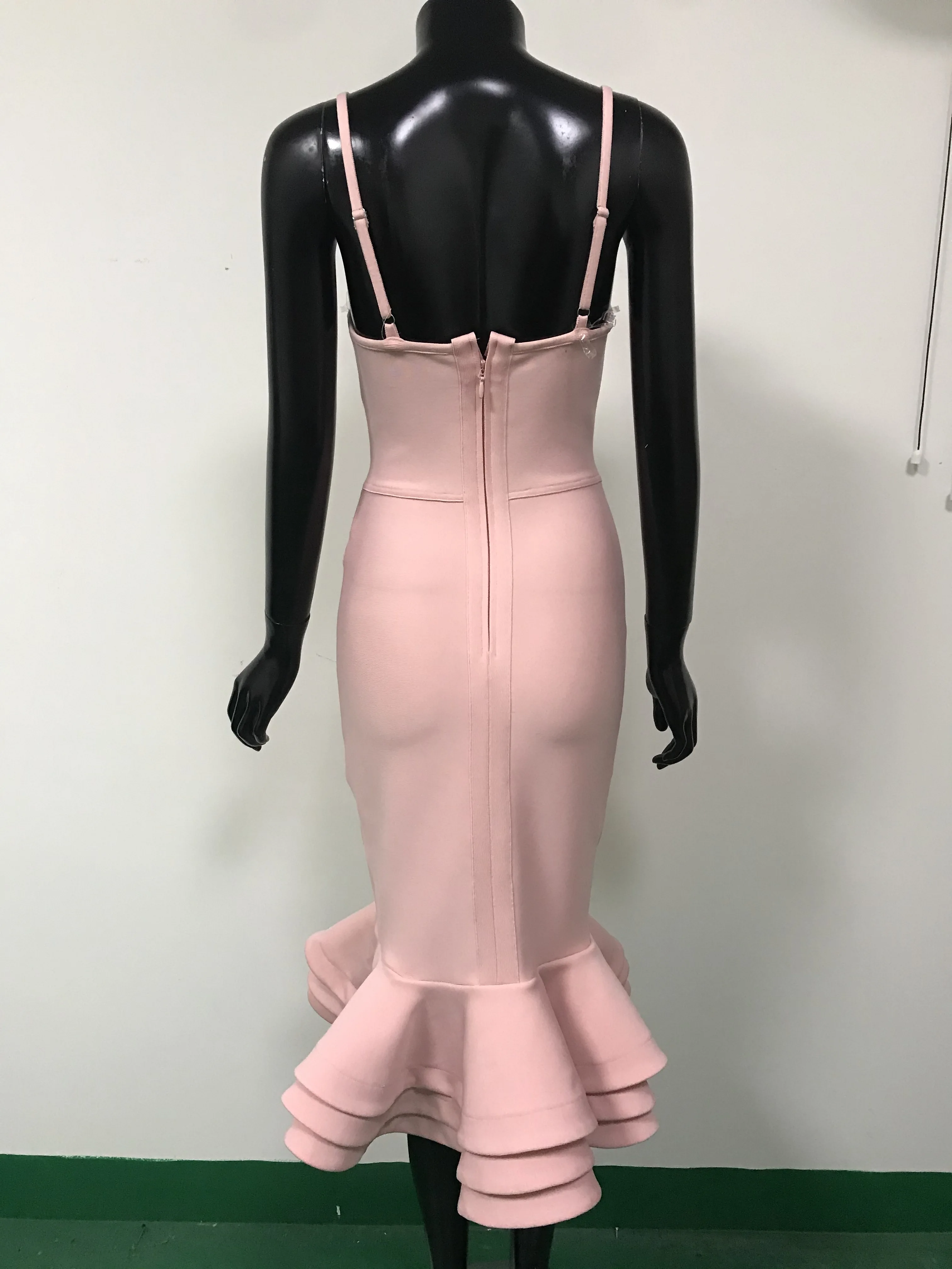 Женское вечернее платье-годе розовое облегающее платье с юбкой годе элегантное