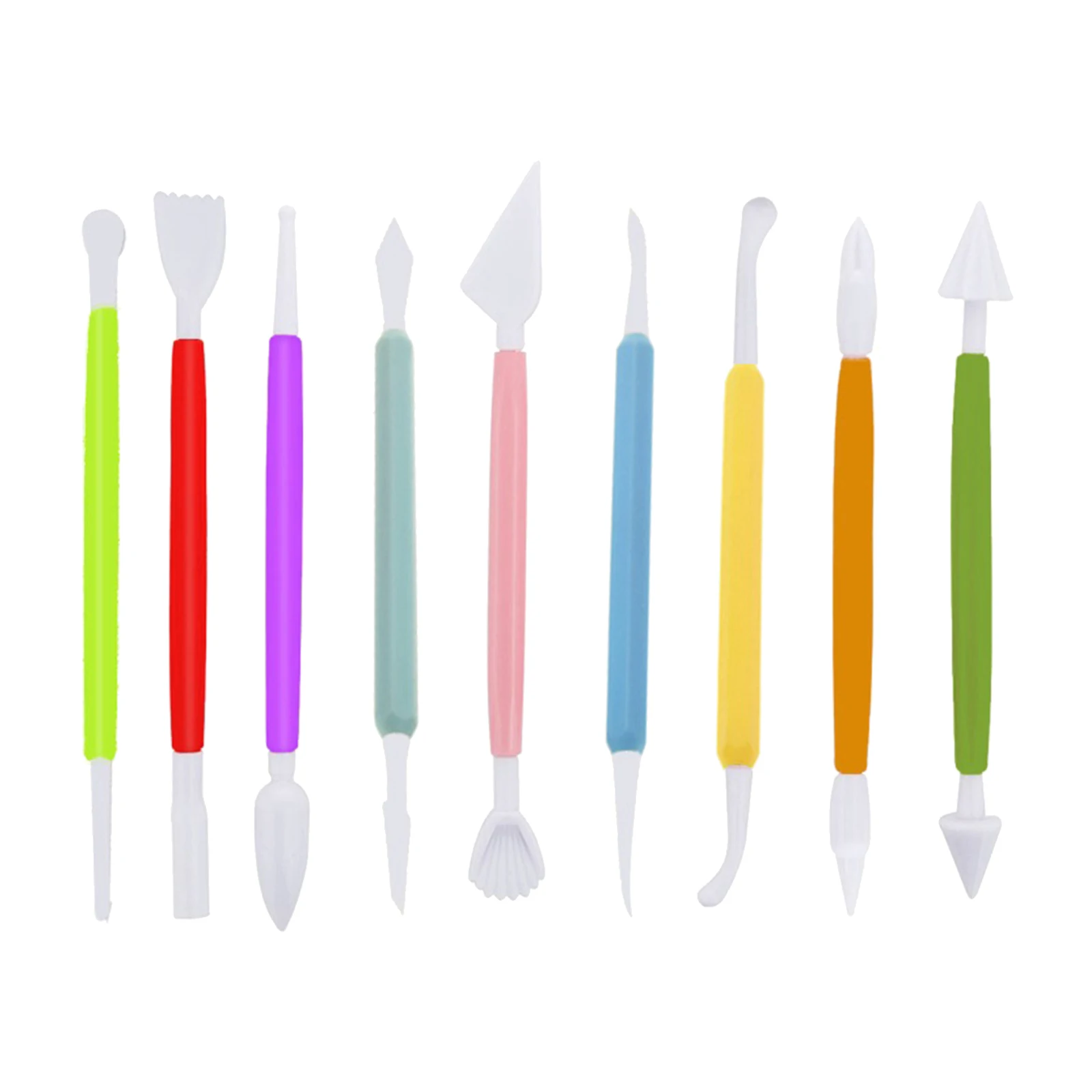 

9-Pieces Double Ended Plastic Mini Modeling Tools Clay Sculpture Tools for Cutting, Carving and Smoothing, DIY Handicraft