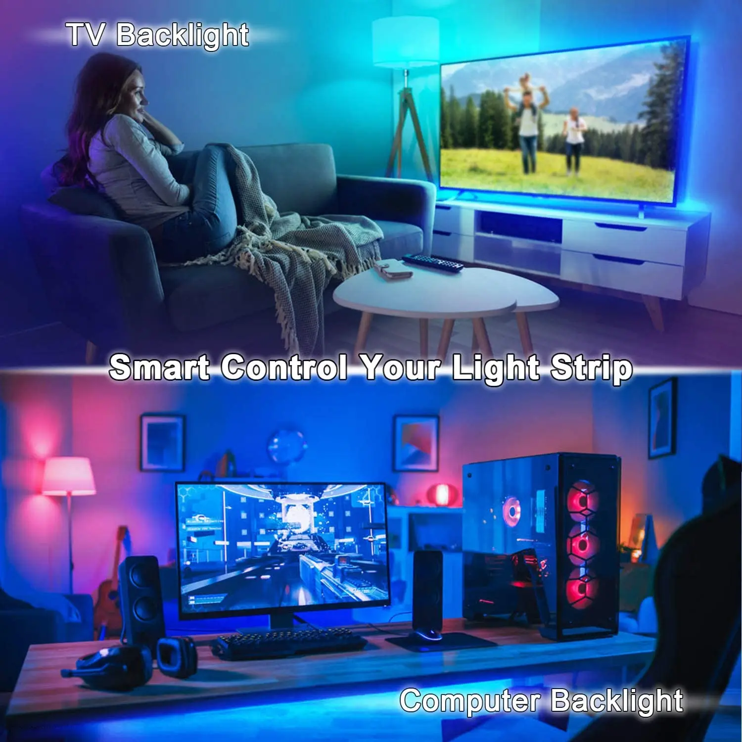 

Music Sync RGB LED Strip 12V SMD 5050 Color Changing WIFI Controller Lights led for decoration + 24 Key Smart Remote