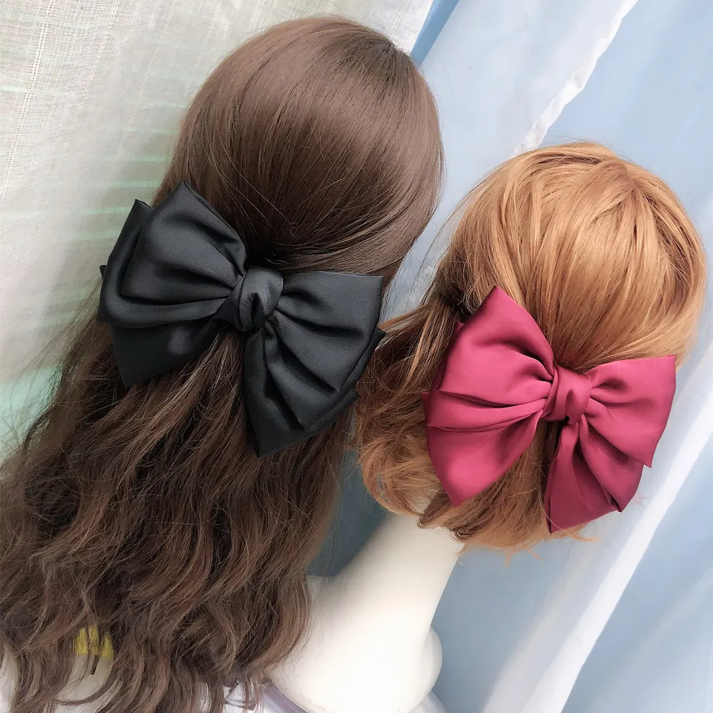 

Three Levels Ribbon Big Large Bow Hairpin For Women Girls Stripe Trendy Hair Clips Fashion Barrette Hairgrips Hair Accessories