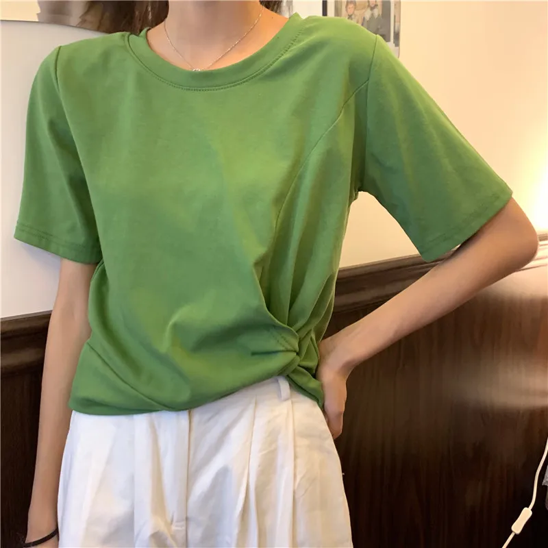 

T-shirt for Women Ins Spring and Summer Super Popular CEC Design Cross Student Top Korean Style Boyfriend Slim Fit Short Sleeve