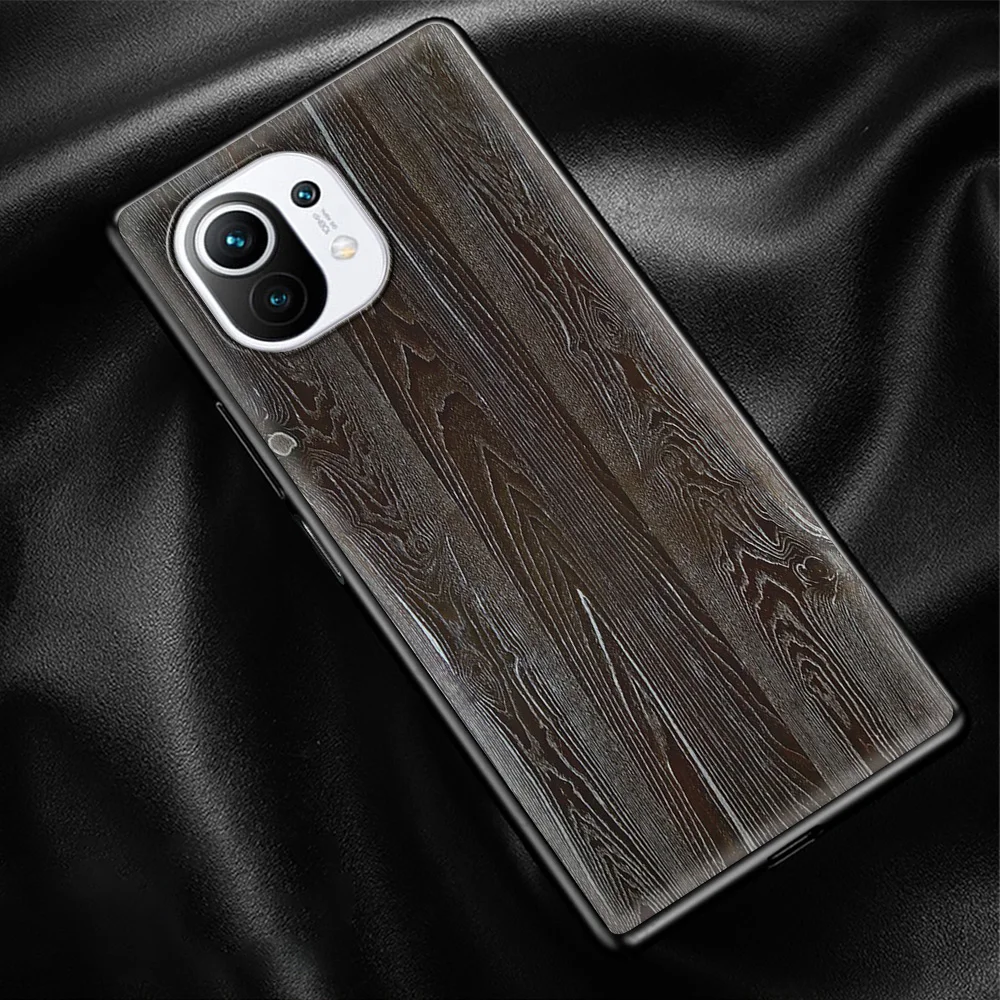 

Silicone Cover for Xiaomi Mi Poco X3 NFC F3 9T 10T Note 10 Pro Lite 11 Ultra 11i 10S Poco M3 Luxury Case Wood Grain Kayu