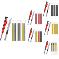 solid carpenter pencil set with refills and knife built in pencil construction pencil marking tool for wood carpenters