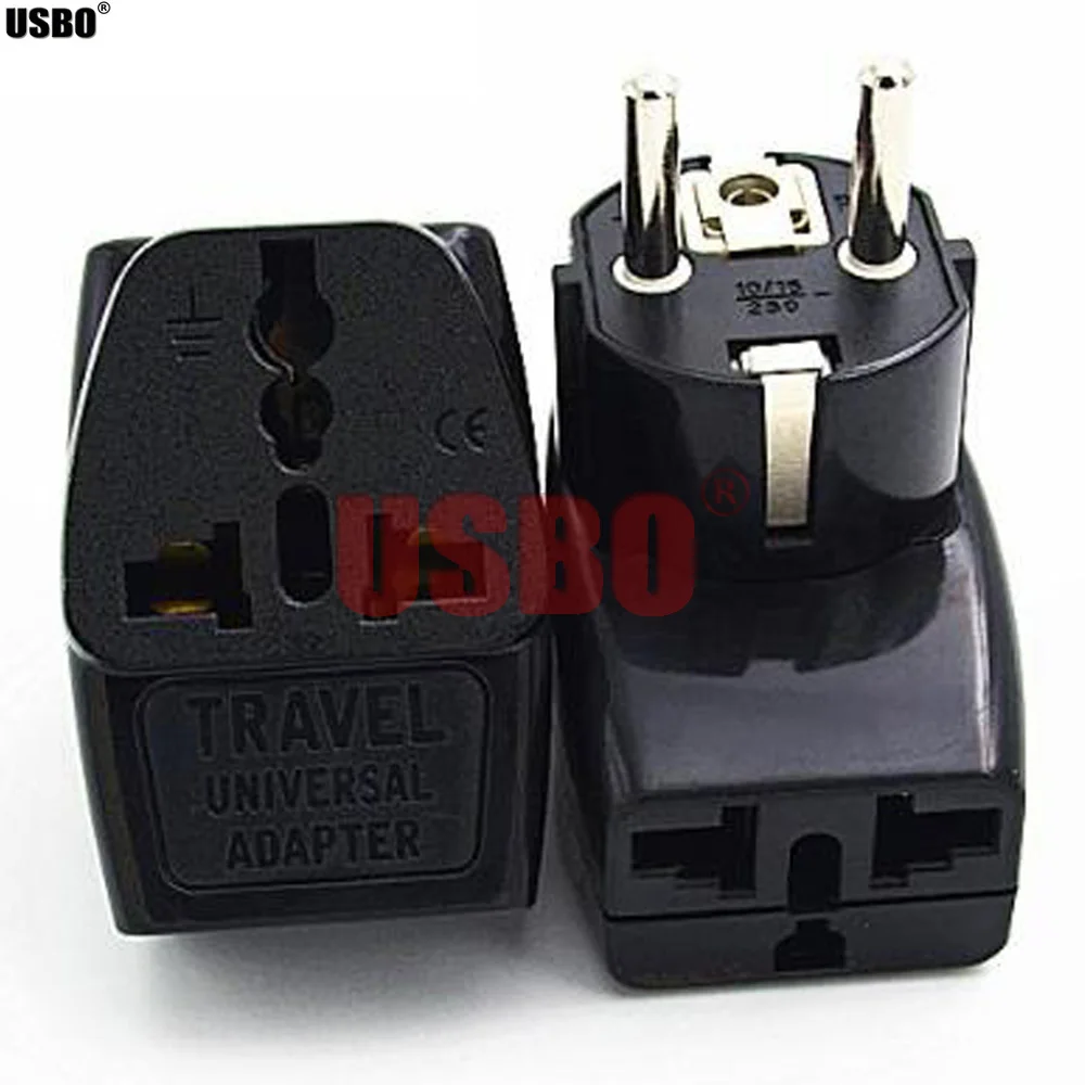 Универсальный дорожный адаптер-переходник 16 А 250 В 4 8 мм 3-в-1ес Германия Франция