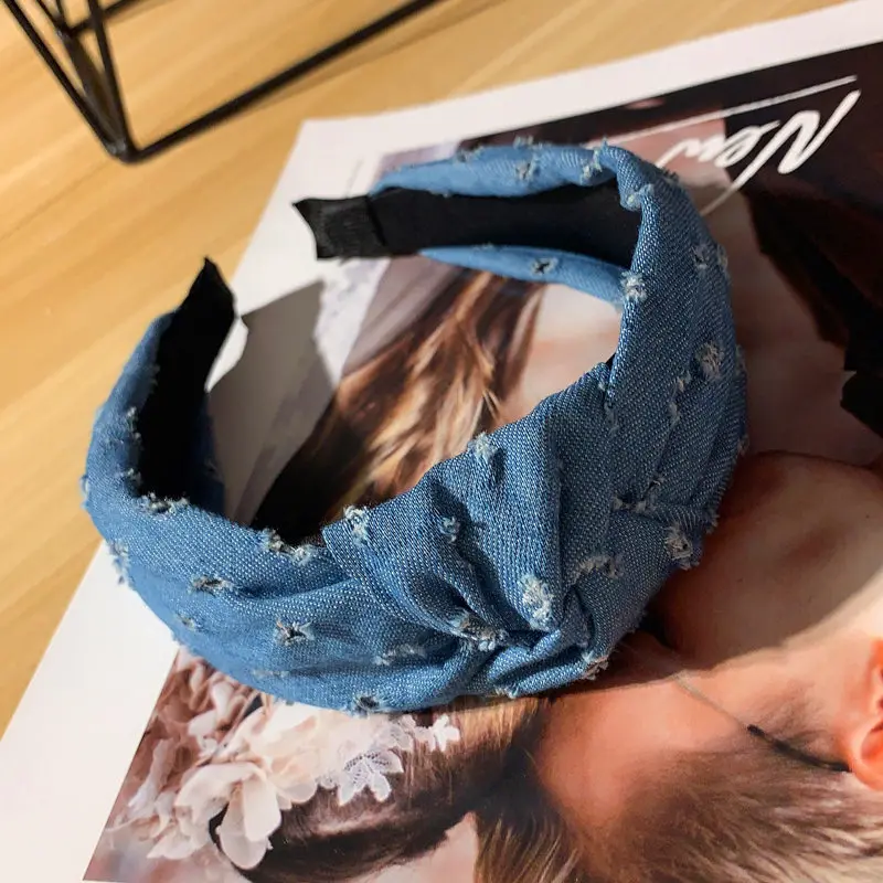 2019 новые модные ковбойские джинсы с дырками однотонные широкие повязки для волос