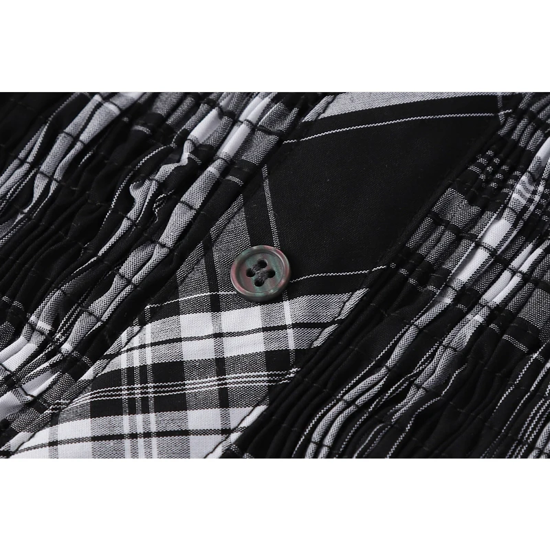 Женские рубашки в клетку осень 2021 Корейская уличная одежда пикантная короткая