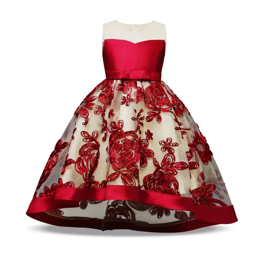 

Модное цветочное свадебное платье для девочки с трехмерной вышивкой со шлейфом детское мягкое кружевное платье принцессы