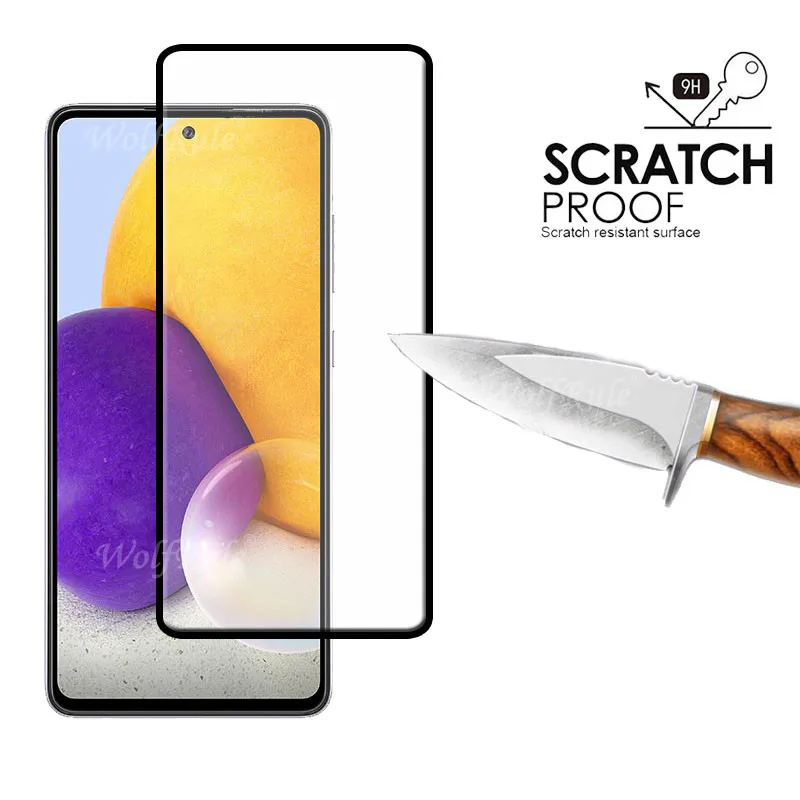 Protector de pantalla de vidrio templado 4 en 1 para Samsung Galaxy A72, pel&iacute;cula de lente de c&aacute;mara, A72 A 72-1