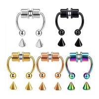 magnetic horseshoe nose rings stainless steel faux septum rings fake piercing clip on nose hoop rings gift for women girl