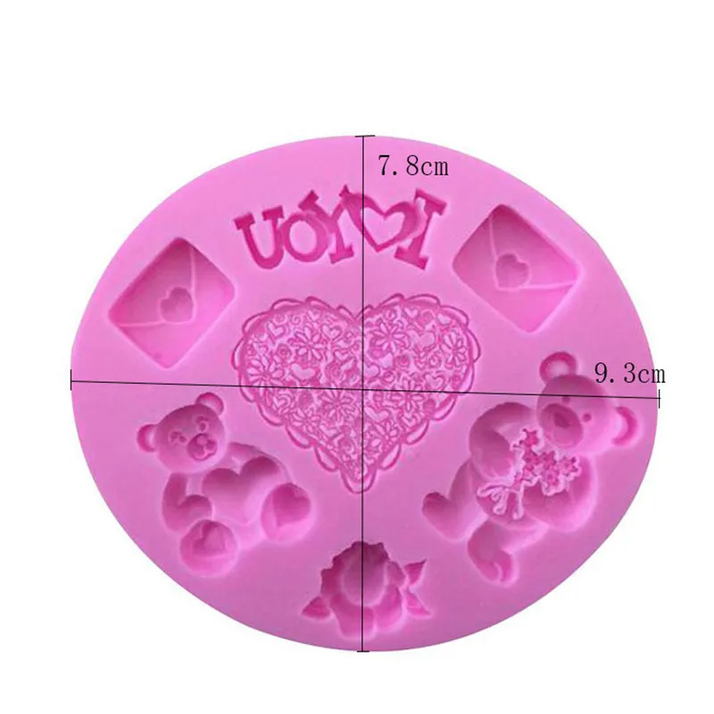 DIY инструменты украшения торта любовь куклы медведь Конверт Форма цветы