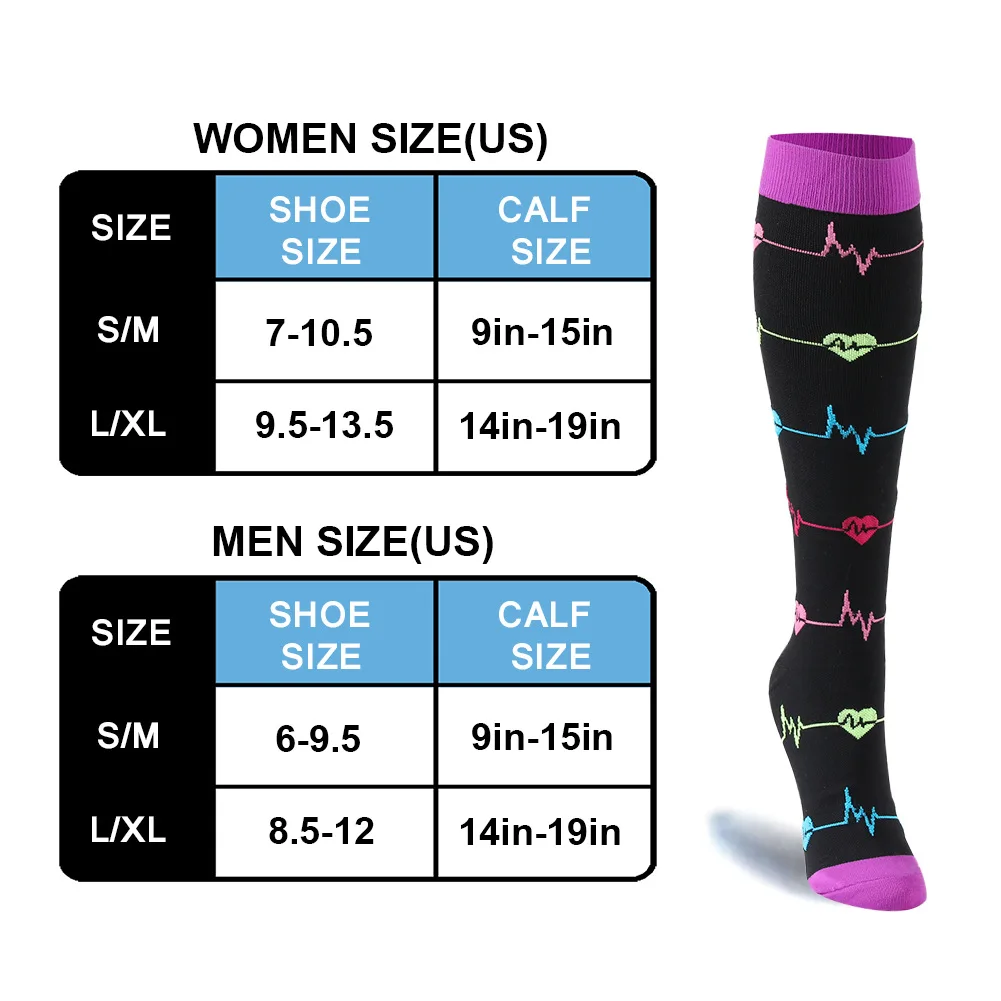 Compression Socks 7 Pairs Per Set Women Thigh High Compress Socks Stocking
