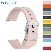 wocci silicone ruber watches smart strap for men women 14mm 18mm 20mm 22mm 24mm washable 13 color sport watchband christmas gift