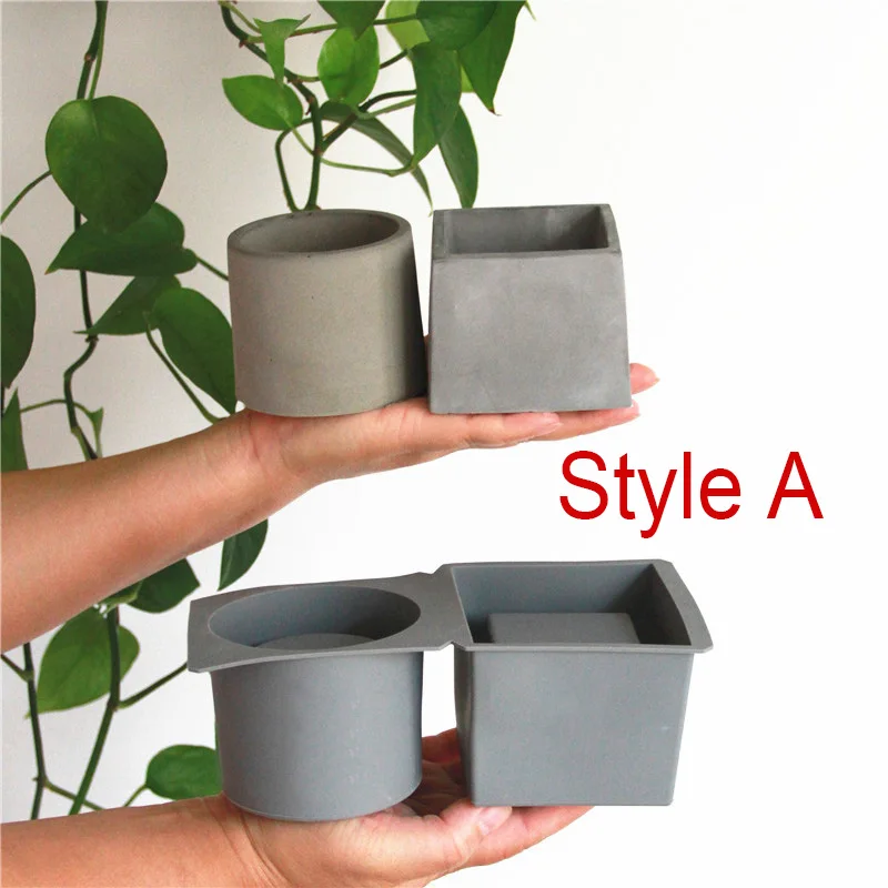Круглая квадратная форма для цветочного горшка силиконовые бетонные формы