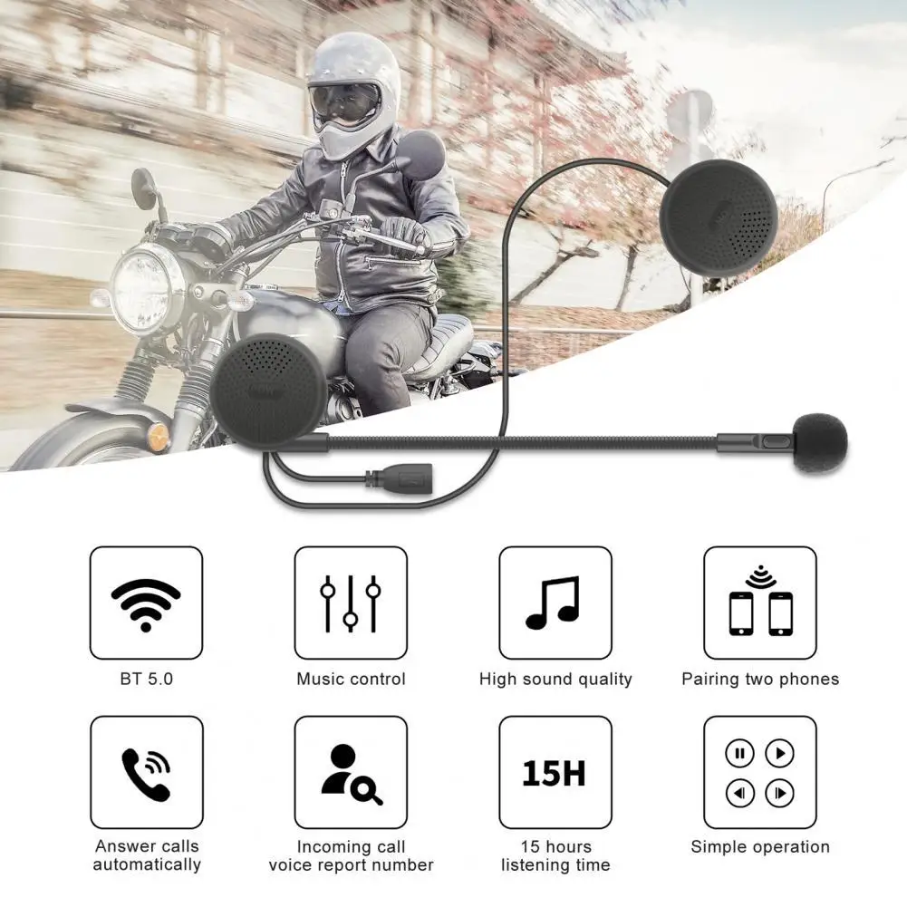 

Comfortable Ear Cushion High Durability Motorbike Bluetooth Intercom with Universal Microphone for Speedboat