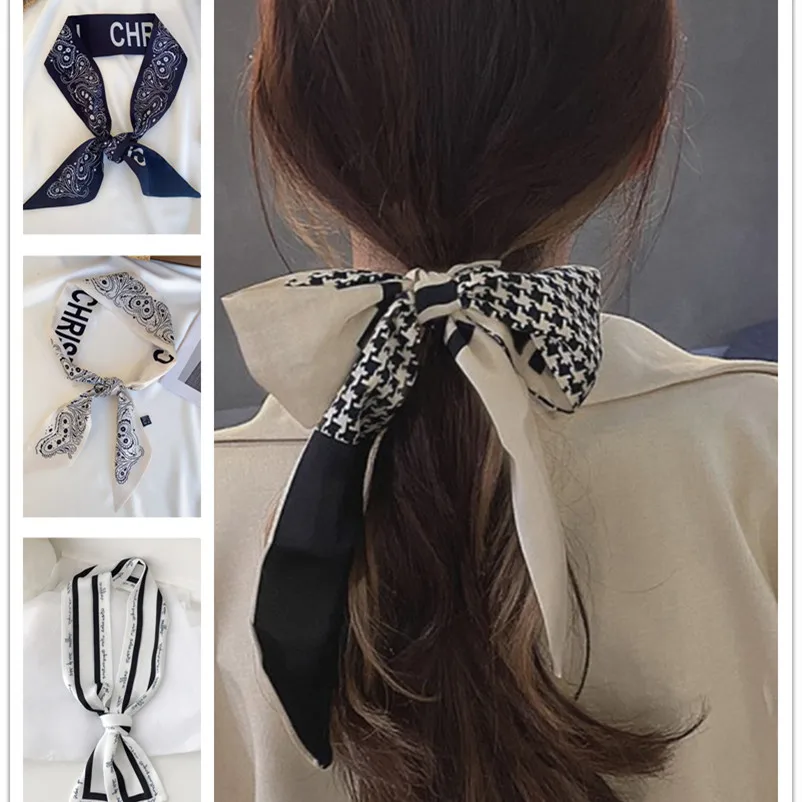 

Long Hair Bows Scarf Headscarf Multifunctional Print Scarf Bow Tie Hair Hair Accessories for Women Bandana Foe