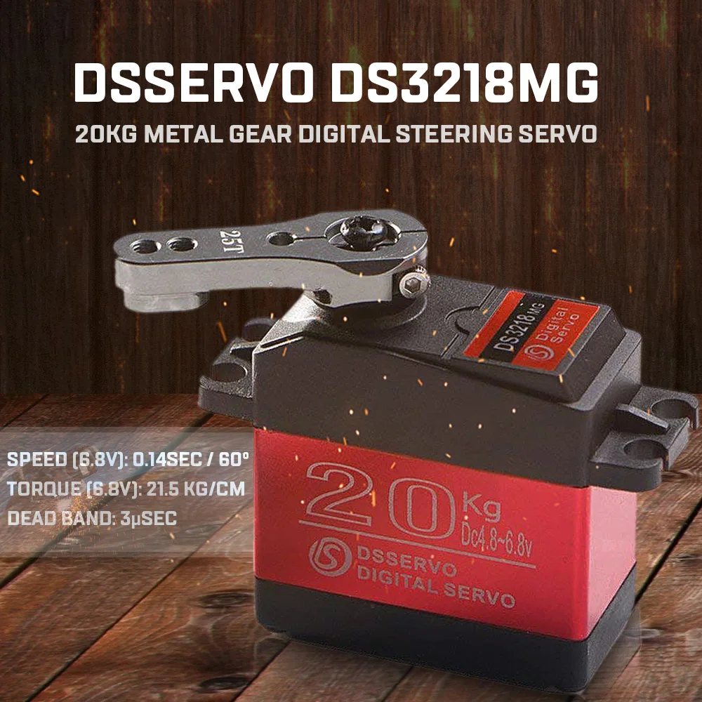 DSSERVO DS3218MG 20 кг металлическая Шестерня цифровая рулевая сервопривод для RC Baja Car Buggy