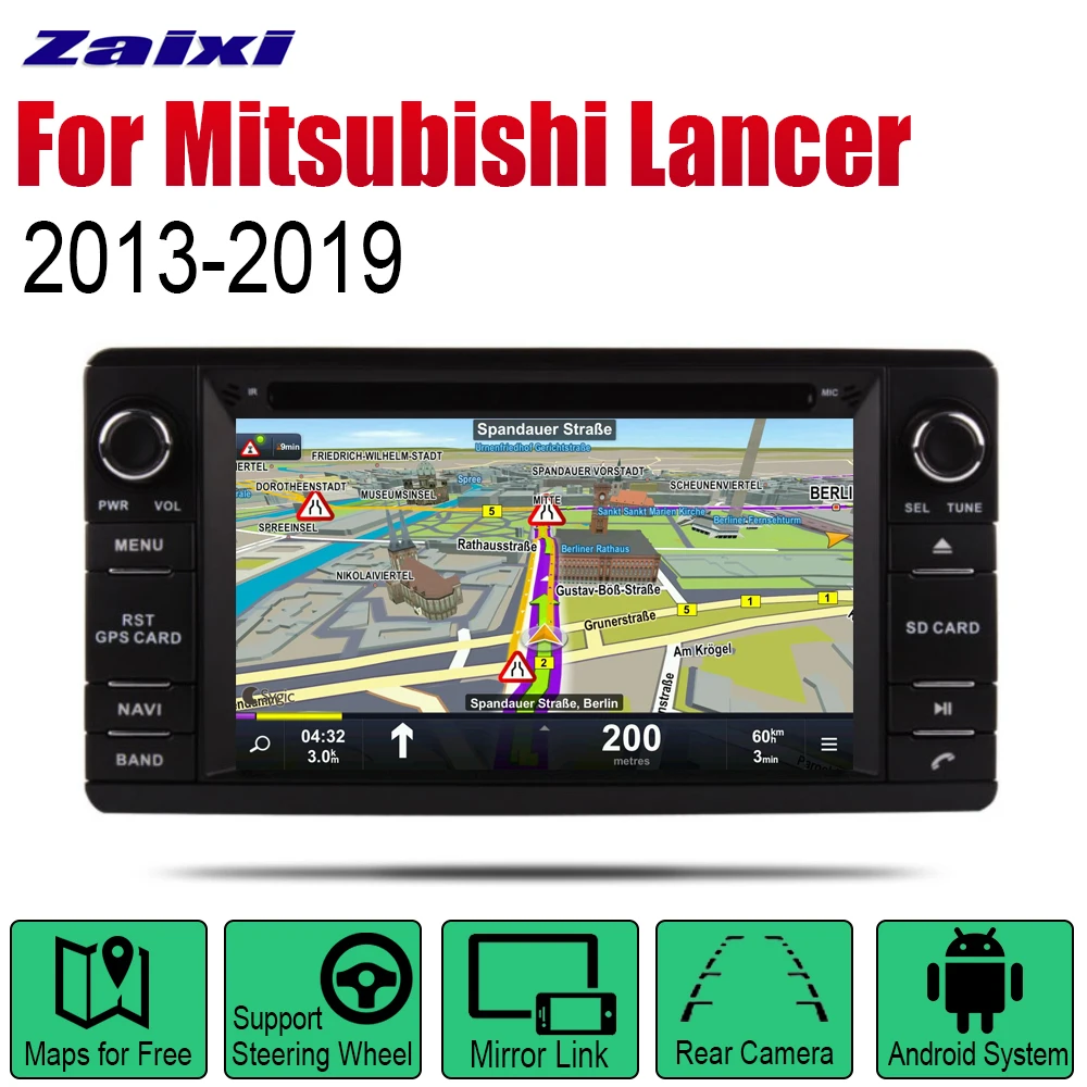 Автомагнитола 2DIN для Mitsubishi Lancer 2013 ~ 2019 Android стерео GPS-навигация Bluetooth
