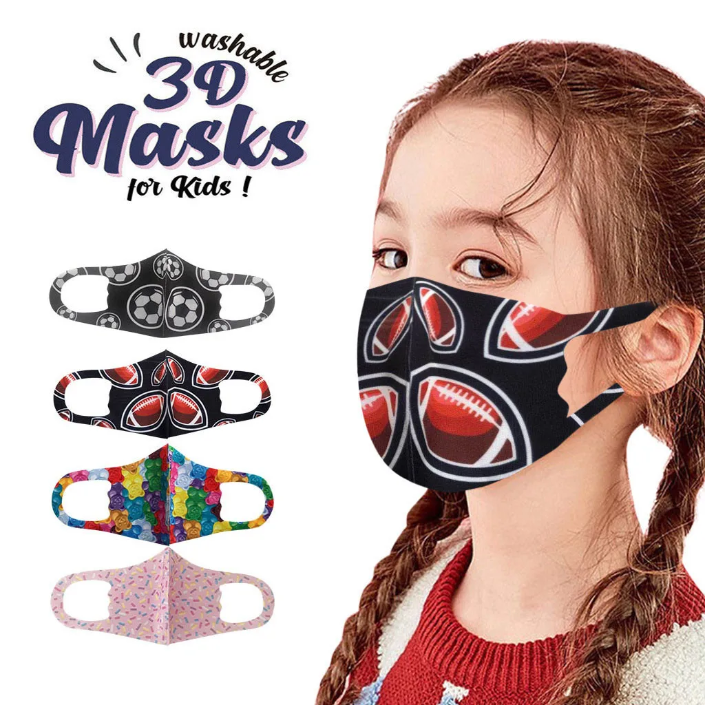 Детская маска из ледяного шелка с принтом для защиты от пыли и дымки Pm2.5