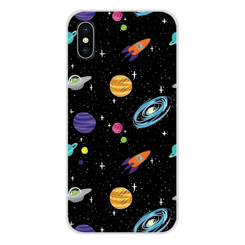 Чехол TPU для Sony Xperia Z Z1 Z2 Z3 Z5 compact M2 M4 M5 E3 T3 XA Huawei Mate 7 8 Y3II Planet Spaceship Constellation Stars Moon on.