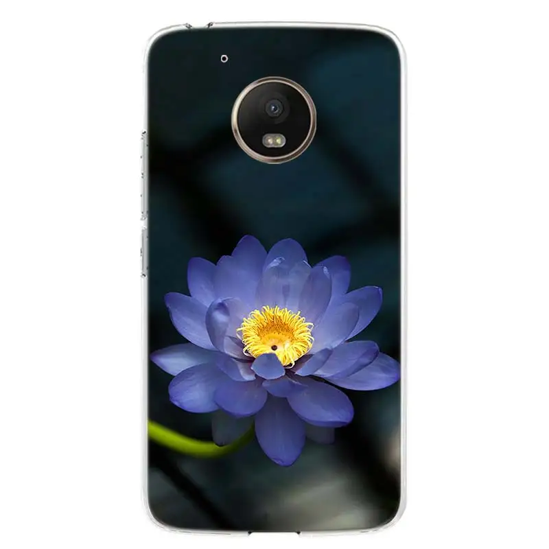 TW192-9 Чехол для телефона с изображением цветов розы лотоса для Motorola Moto G7 G6 G5S G5 E4 Plus G4 E5 Play power EU Подарочный чехол с рисунком - Color: TW192-9