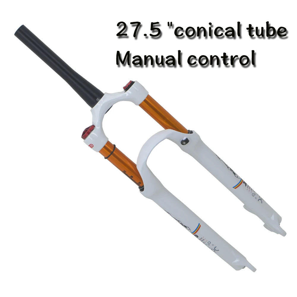 27.5conical hands LMFCS MTB магниевого сплава велосипед вилка Supension Air 26/27. 32 RL100mm передняя вилка подходит для 5/29 дюймового горного велосипеда conica - Цвет: 27.5conical hands
