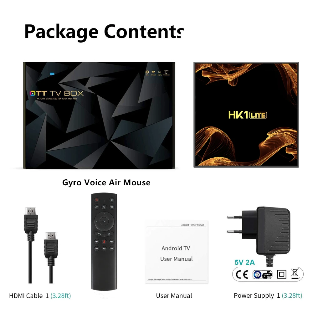 HK1LITE RK3228A Android 9 0 2 Гб ОЗУ 16 ПЗУ четырехъядерный 4G WiFi Смарт ТВ приставка H.265 4K Отт