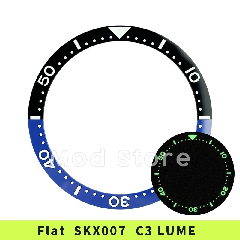 

NEW Fashion Arrival Black with Blue Flat 38mm C3 Lume Ceramic Bezel Insert SKX007/SKX009/SKX011 Top Quality