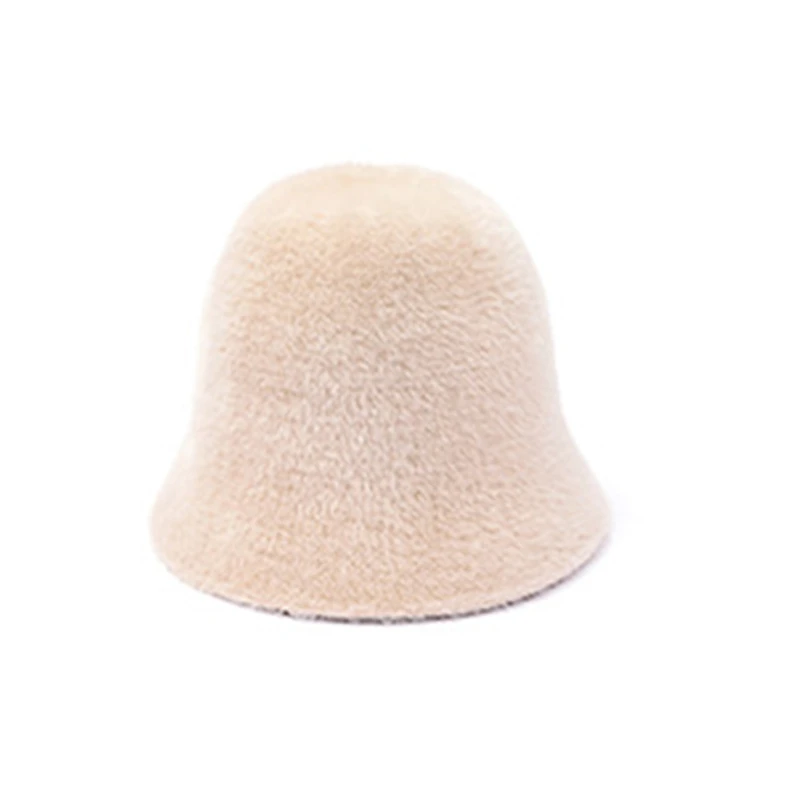 

Imitation Mink Hair Soft Warm Wide Brim Straight Fisherman Famale SolidColor 35EF