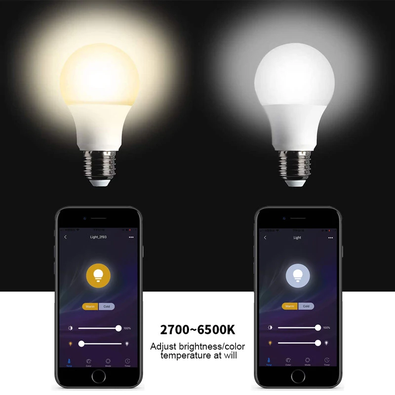 Умная Лампа B22 E27 E26 с Wi Fi светодиодная лампа функцией управления умным домом Alexa