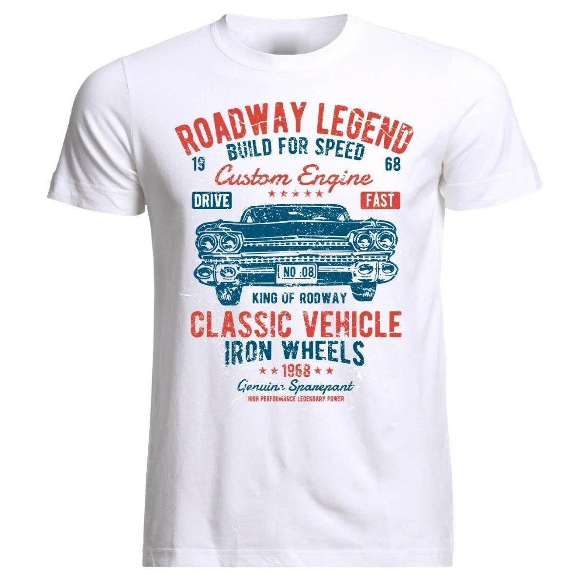 

Retro Car Racing Classic Car Print Men's Summer Cotton O-neck T-shirt New