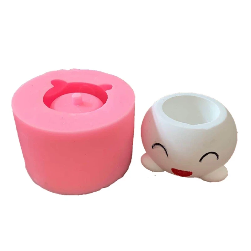 

Smile Expression Flower Pot Silicone Mold for Epoxy Resin Concrete Clay Planter