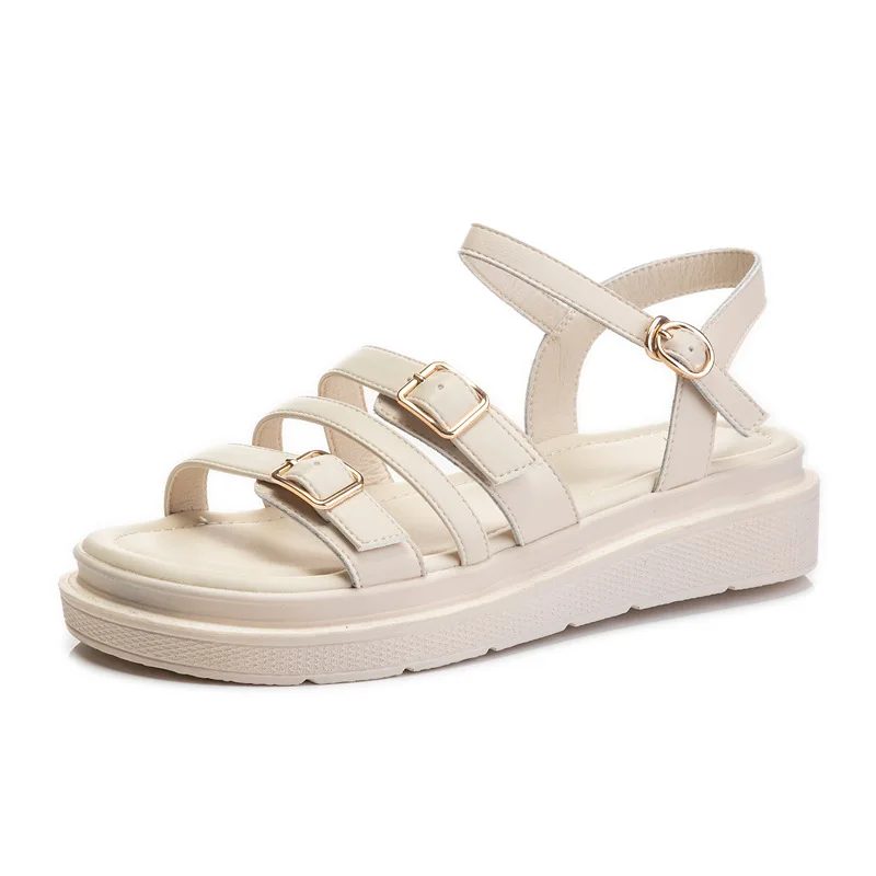 

Women's Sandals 2021 Summer New Women's Buckle Casual Sports All-match Flat Bottom Fish Mouth Sandals