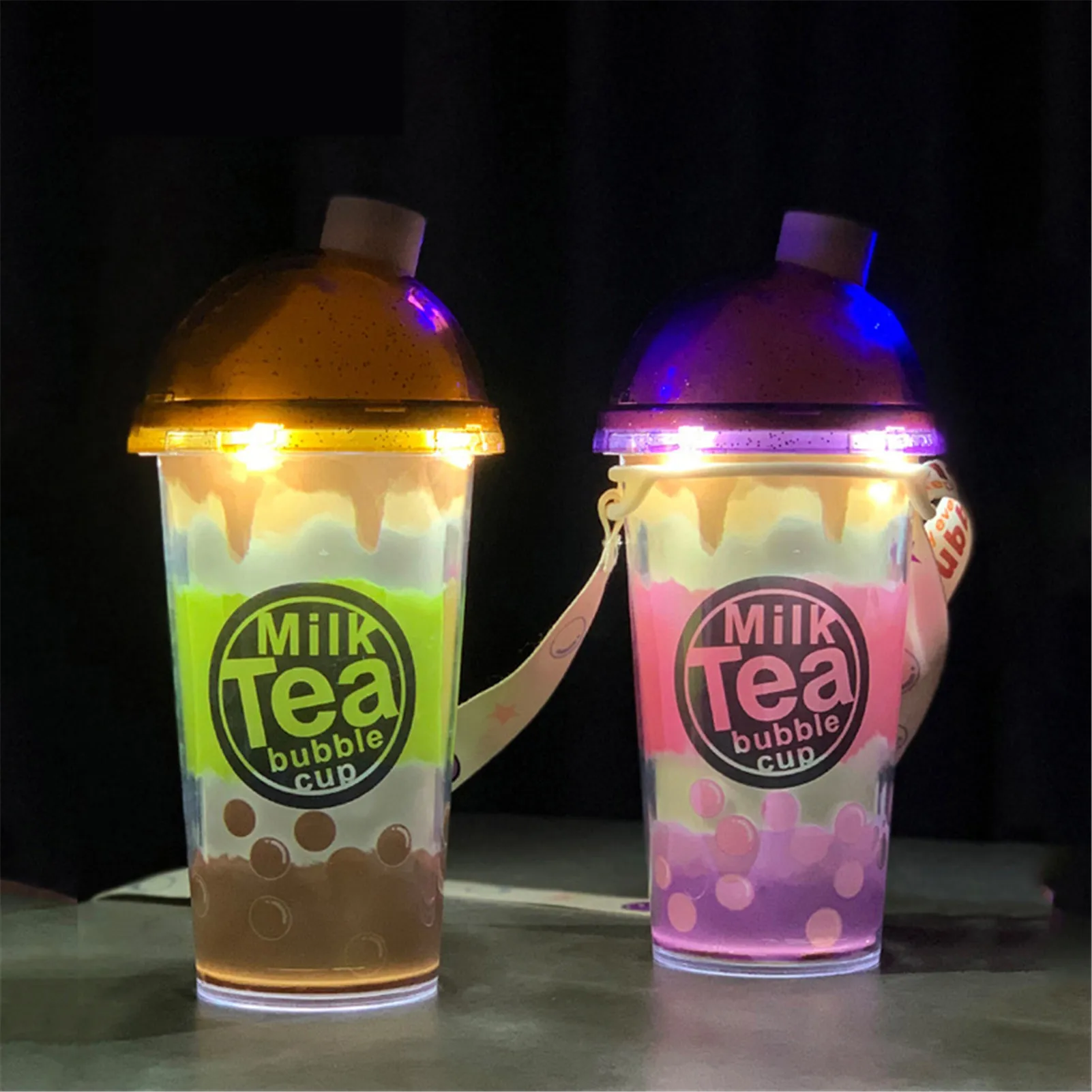 

New Creative Bubble Machine Children's Kawaii Milk Tea Bubble Cup Portable Bubble Machine Outdoor Bubble Toy Gun