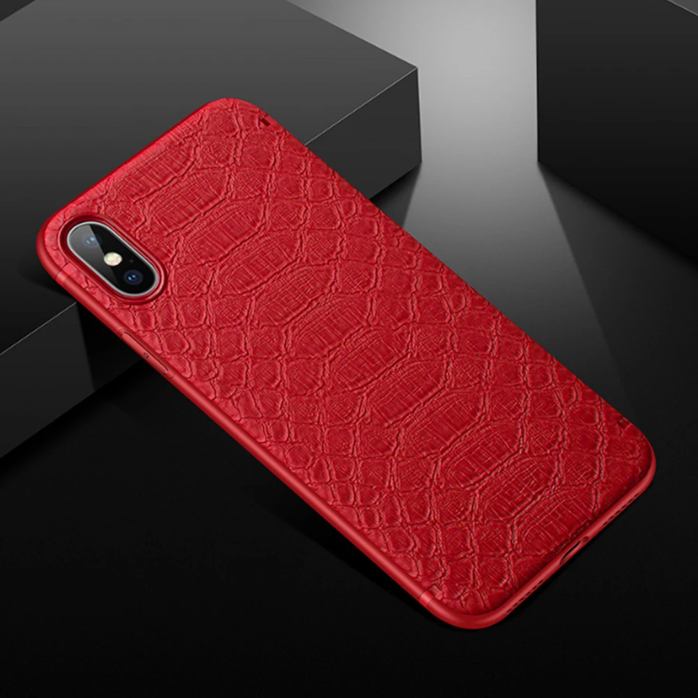Магнитный чехол для телефона с крокодиловой текстурой iPhone X XR XS Max 7 8 Plus деловой