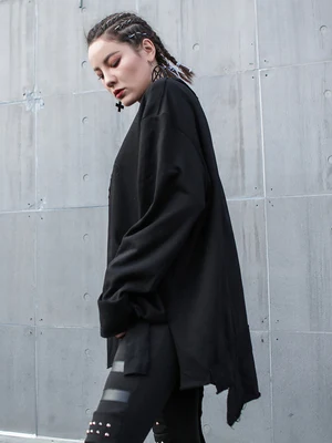 Европа и США нерегулярные большой размер шить балахон BF ветер осень зима новый